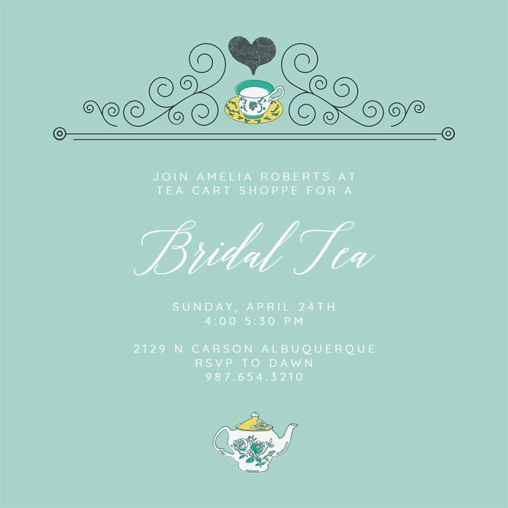 A loving cup of tea - invitación de fiesta