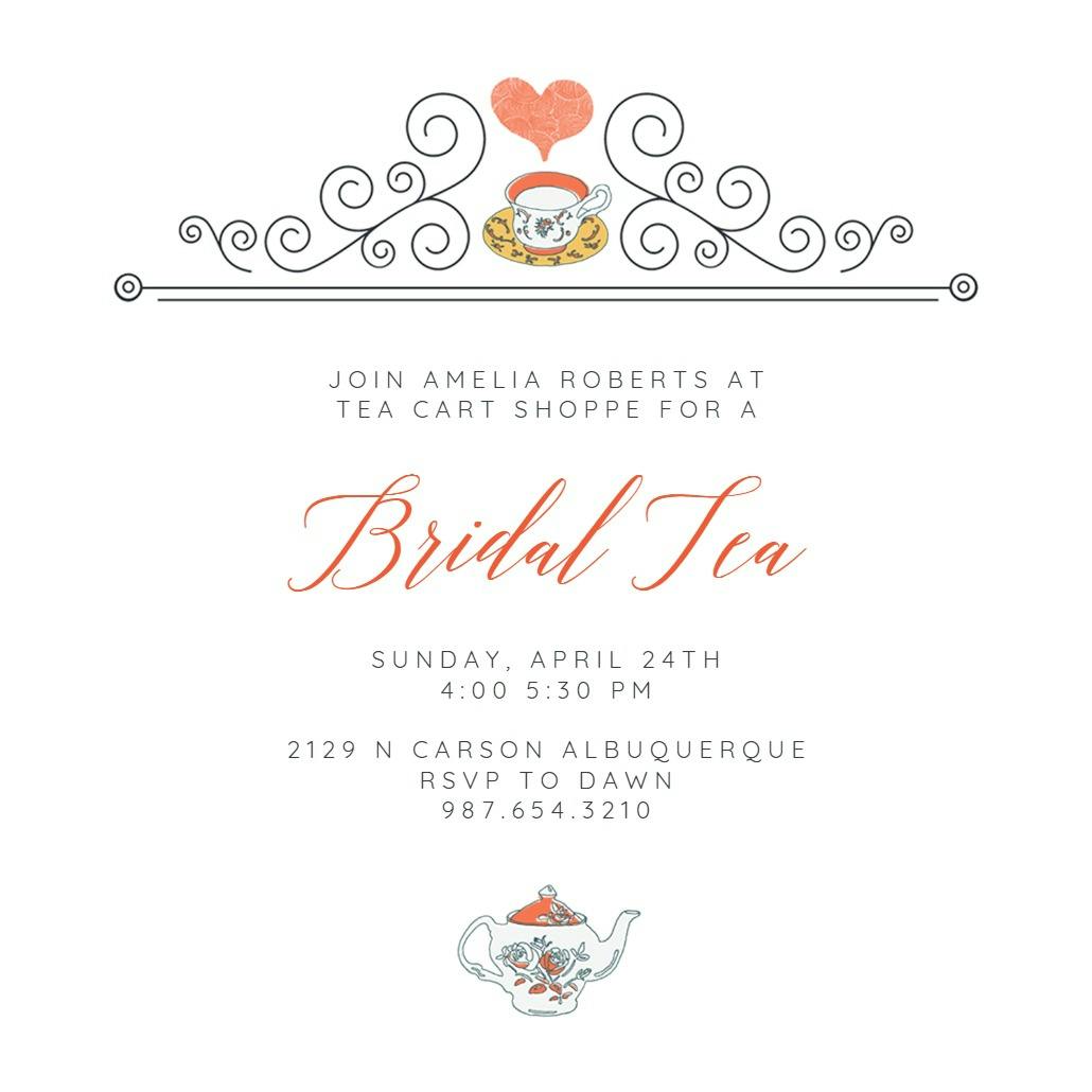 A loving cup of tea - bridal shower invitation