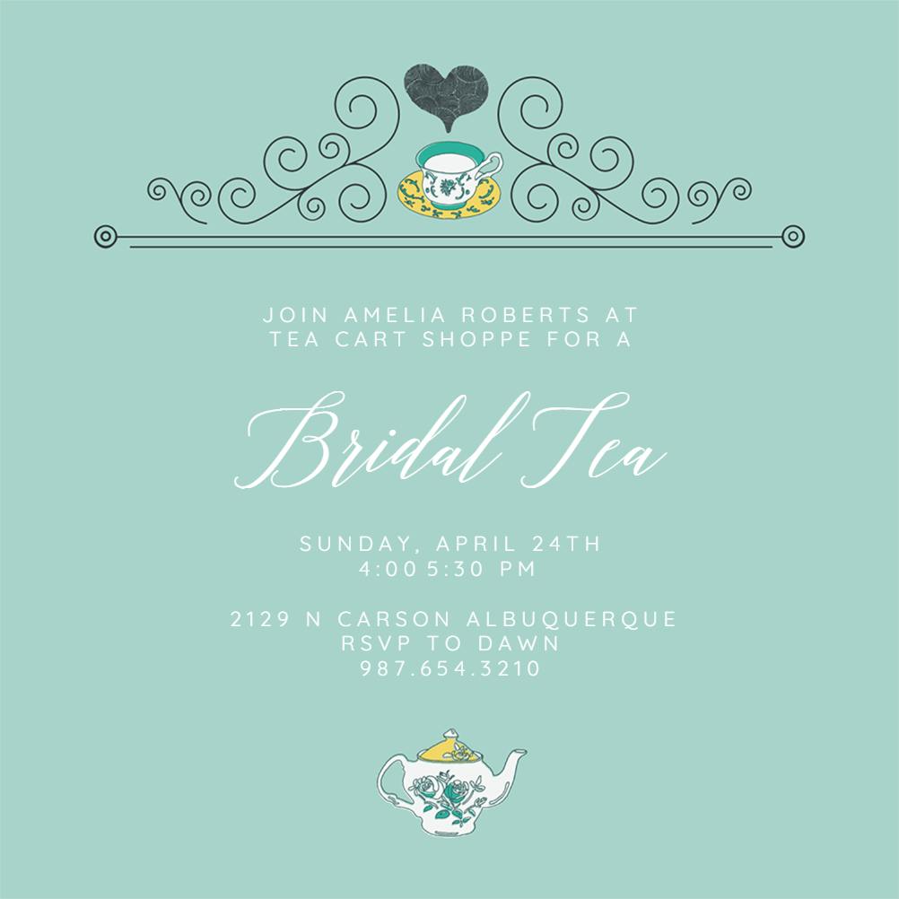 A loving cup of tea -  invitación para bridal shower