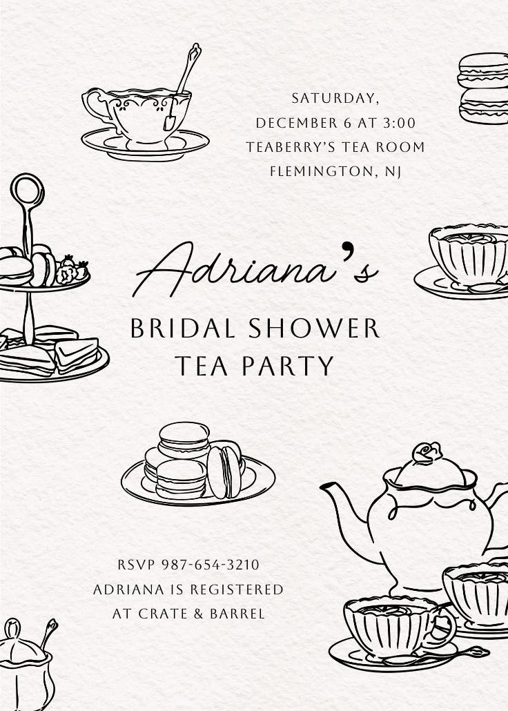A proper par-tea - invitación para bridal shower