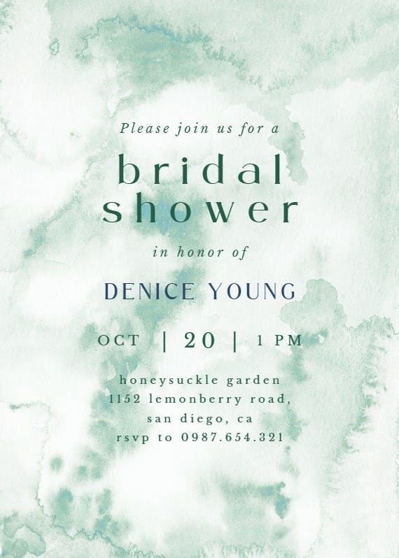 Abstract marble -  invitación para bridal shower
