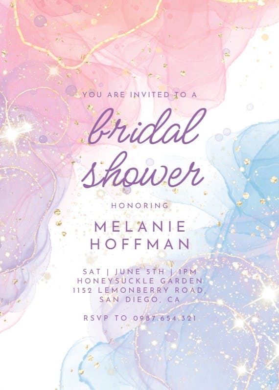Abstract splatters -  invitación para bridal shower