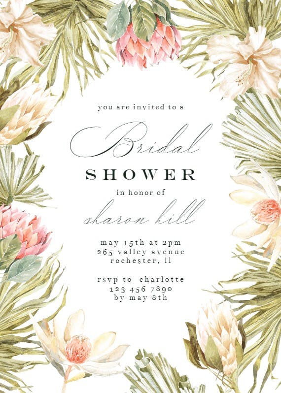 African frame - bridal shower invitation