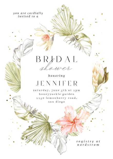 African nature frame - bridal shower invitation