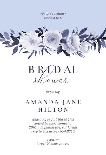Antoiniette Florals - Bridal Shower Invitation