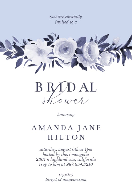 Antoiniette florals - bridal shower invitation