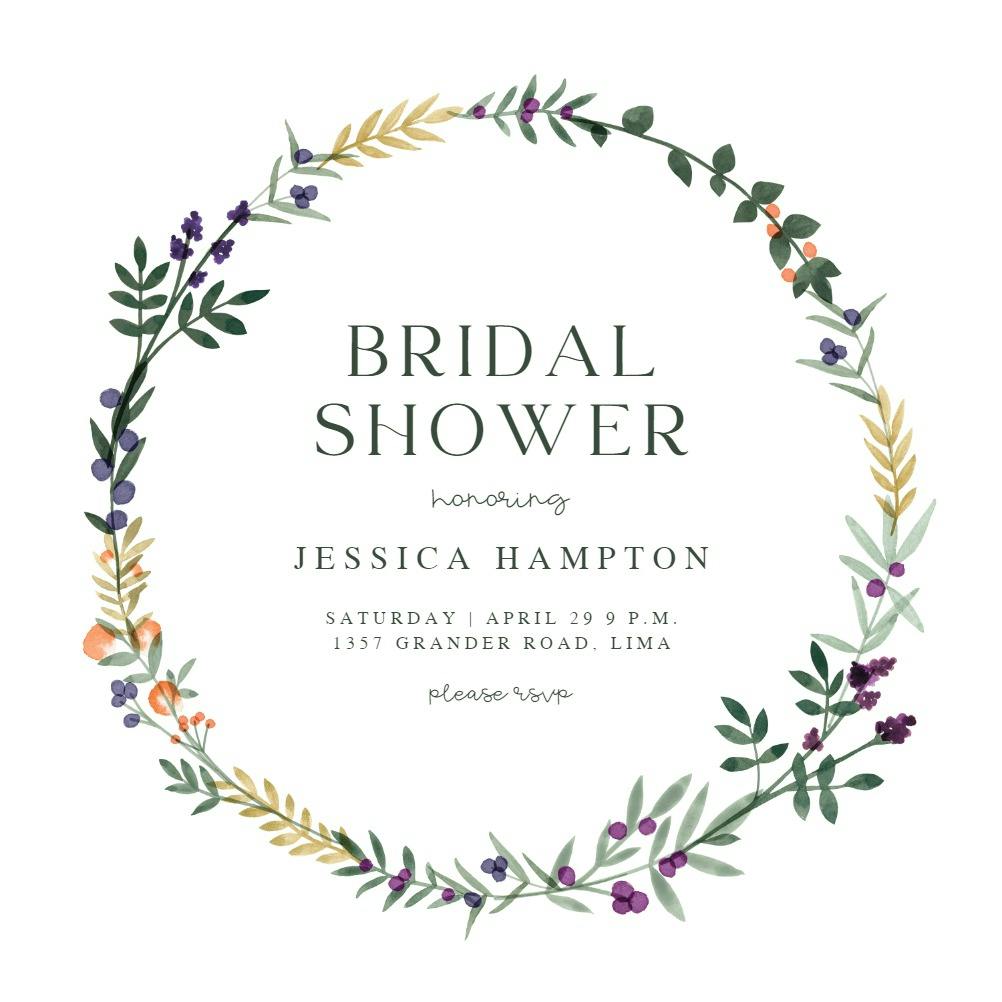 Autumn frame -  invitación para bridal shower