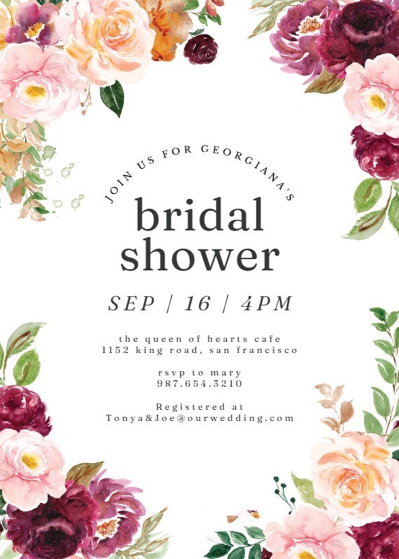 Autumnal maple - bridal shower invitation