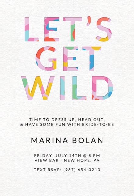 Bachelorette night out - bachelorette party invitation