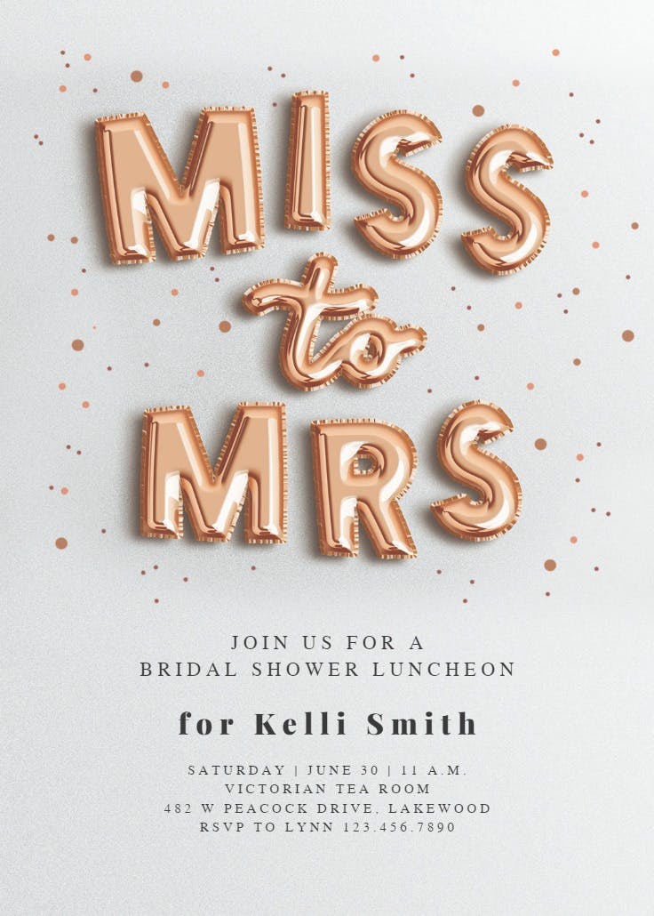 Balloon banner - bridal shower invitation