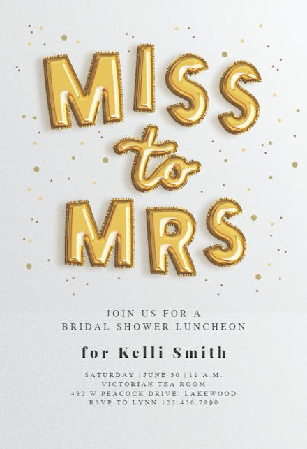 Balloon banner - bridal shower invitation
