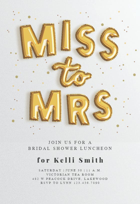Balloon banner - bridal shower invitation