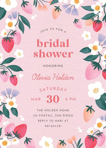 Berry sweet - bridal shower invitation