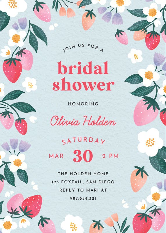 Berry sweet - bridal shower invitation