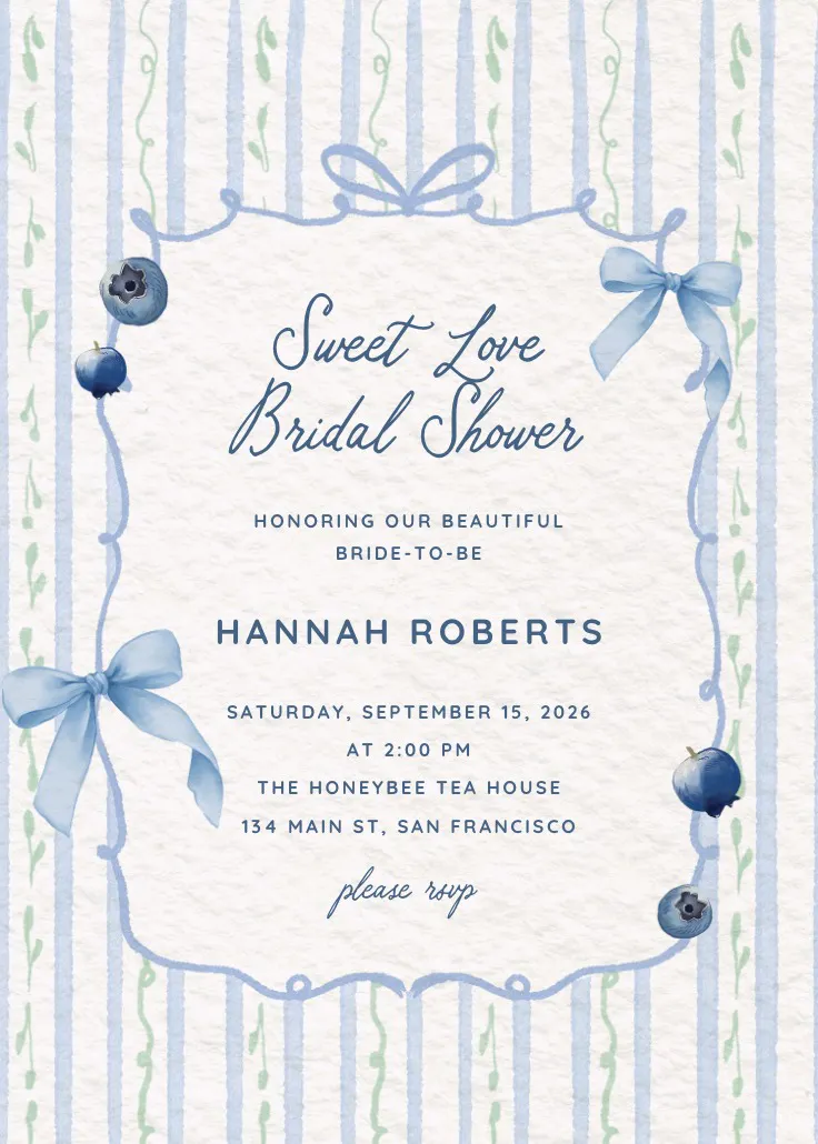 Berry sweetest - invitación para bridal shower
