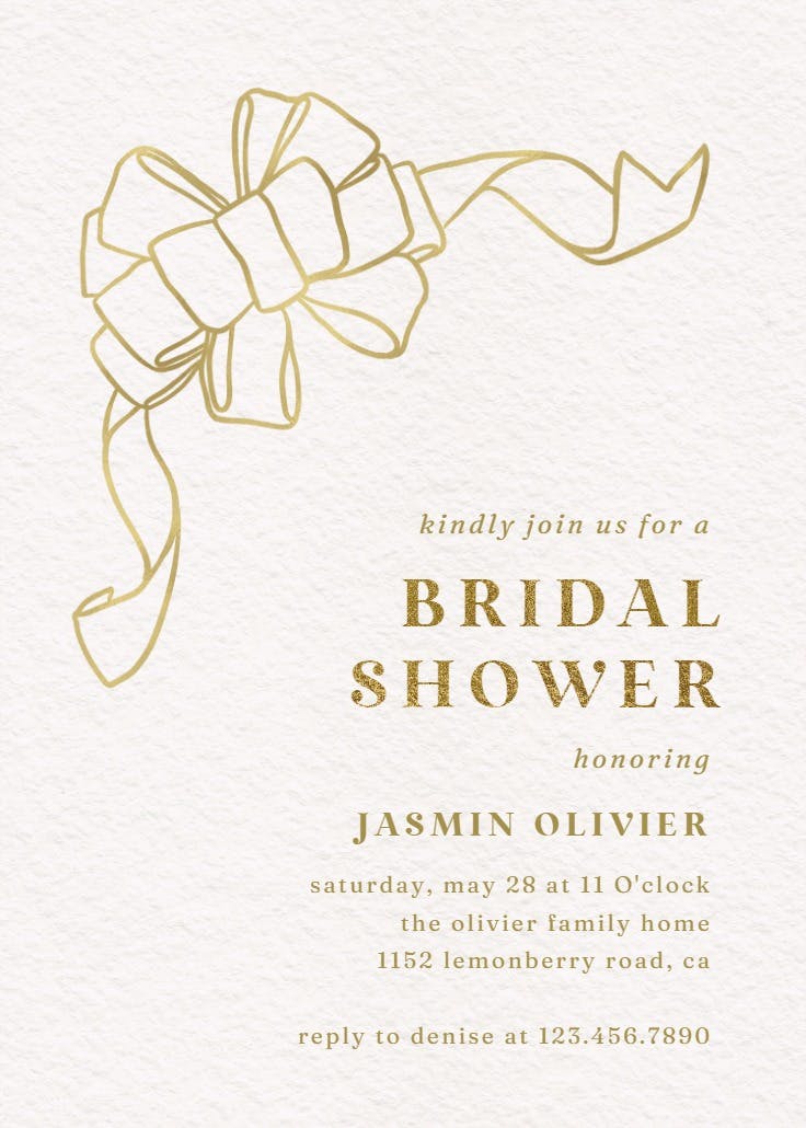 Big bow - invitación para bridal shower