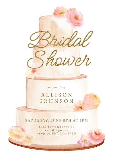 Big cake - bridal shower invitation