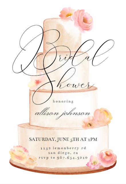 Big Cake - Bridal Shower Invitation