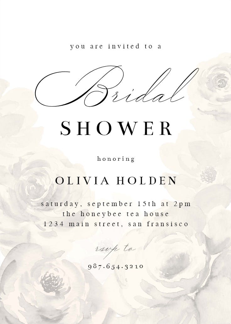 Big flower - bridal shower invitation