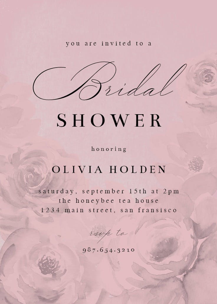 Big flower - bridal shower invitation