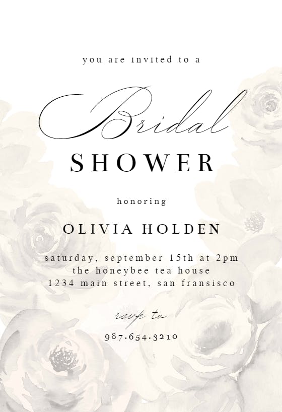 Big flower -  invitación para bridal shower