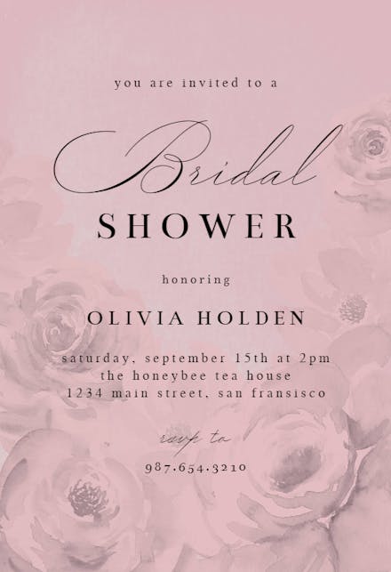 Big flower - bridal shower invitation