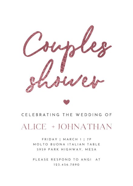 Big script - bridal shower invitation