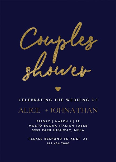 Big script - bridal shower invitation