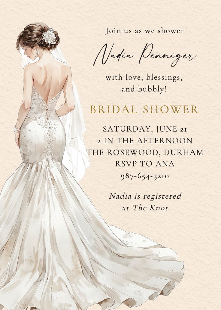 Blessings to the bride - bridal shower invitation