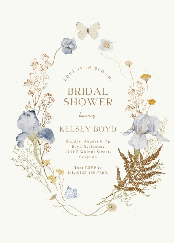 Blossoming romance - invitación para bridal shower