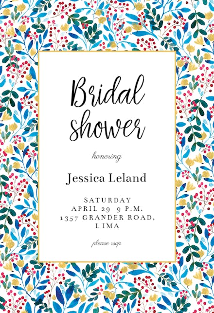 Blue & Red - Bridal Shower Invitation