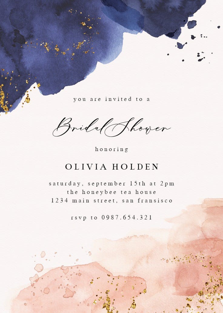 Blue vs pink - bridal shower invitation