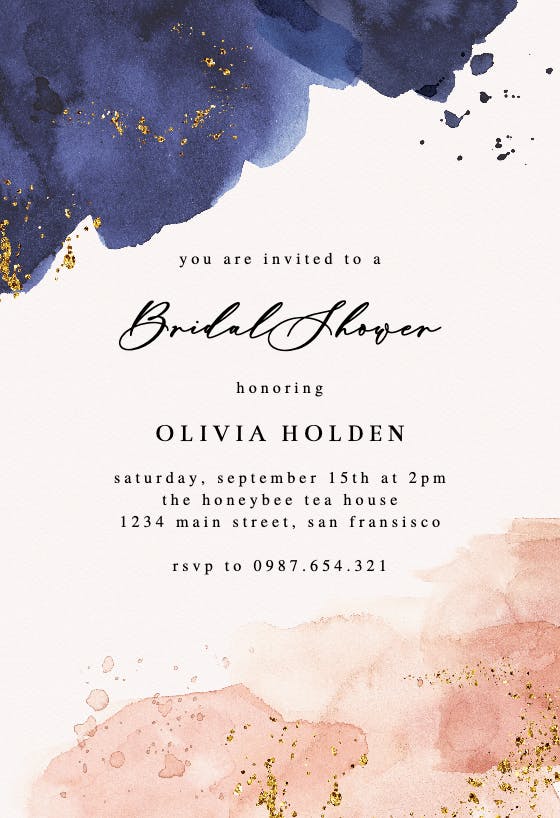 Blue vs pink - bridal shower invitation