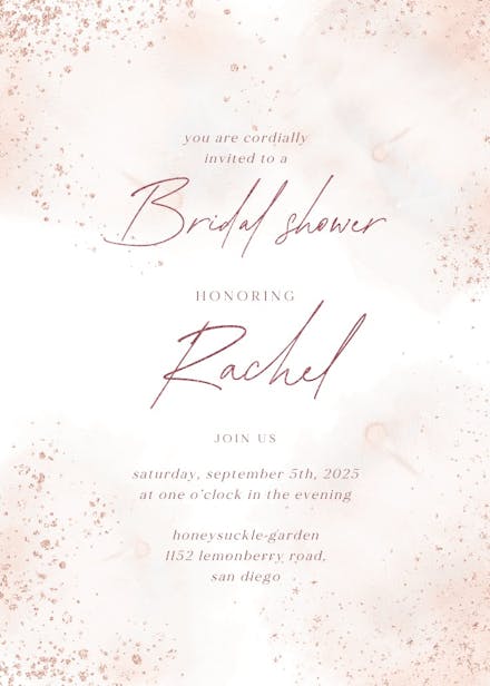 Blush gold spots - bridal shower invitation