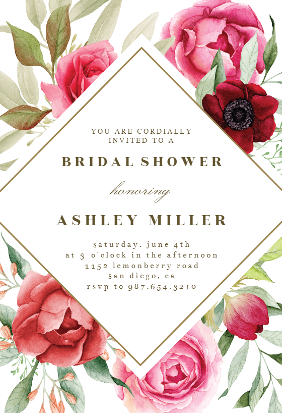 Boho Romance - Bridal Shower Invitation Template | Greetings Island