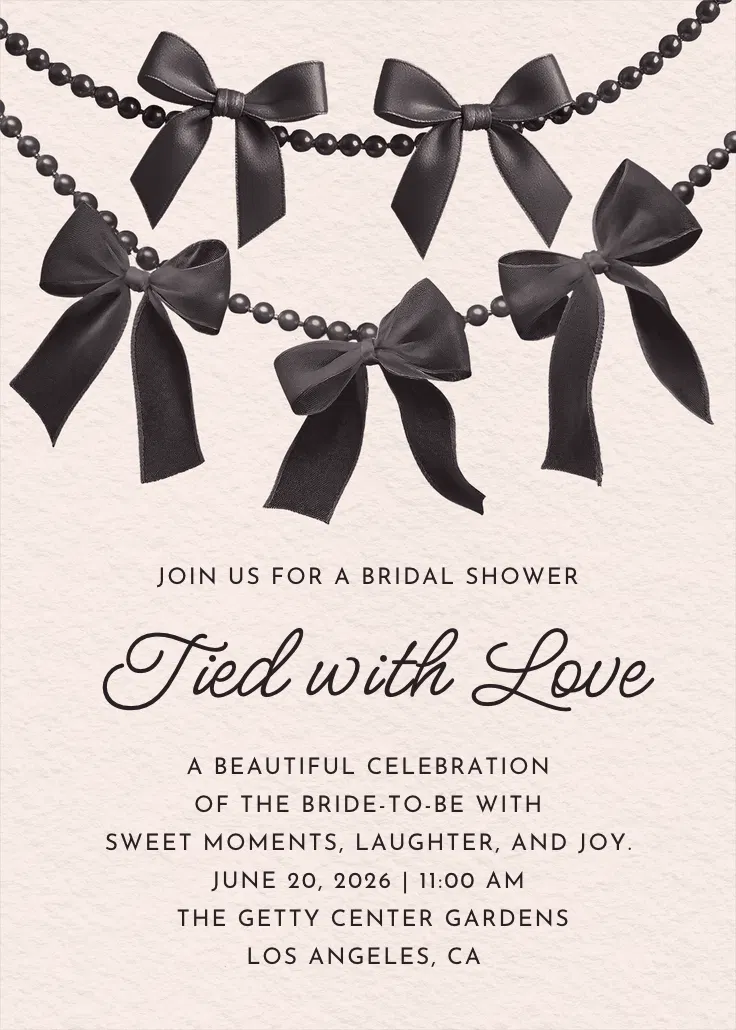 Bows and pearls - convite de festa