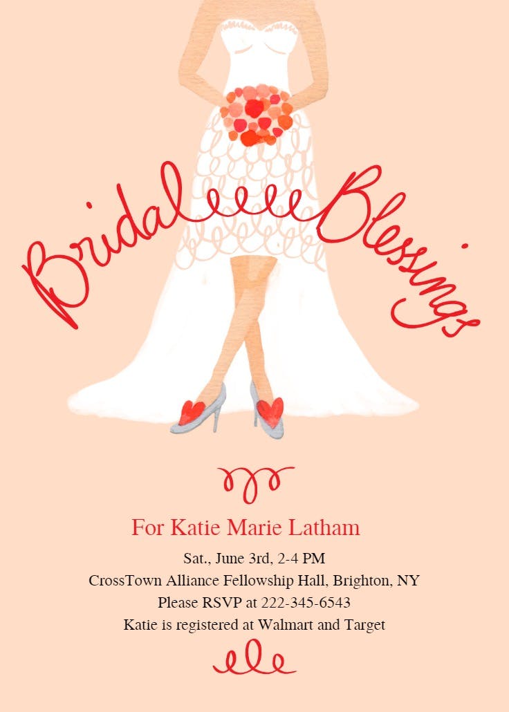 Bridal blessings - bridal shower invitation