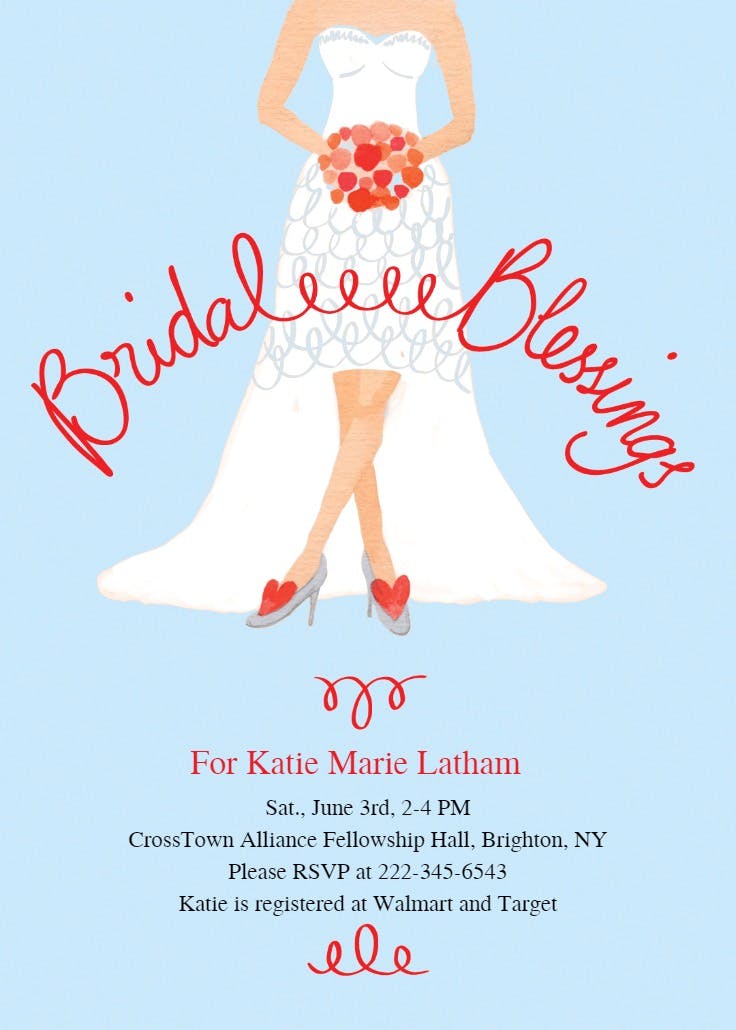 Bridal blessings - bridal shower invitation