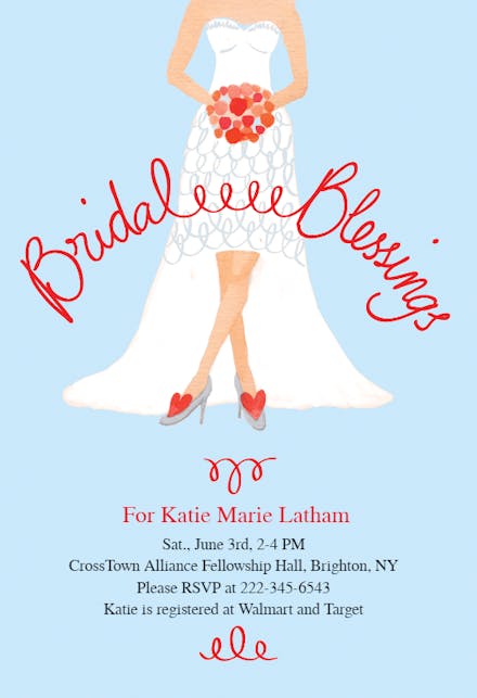 Bridal blessings - bridal shower invitation