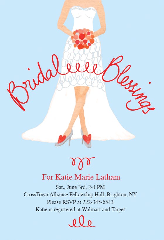 Bridal blessings - bridal shower invitation