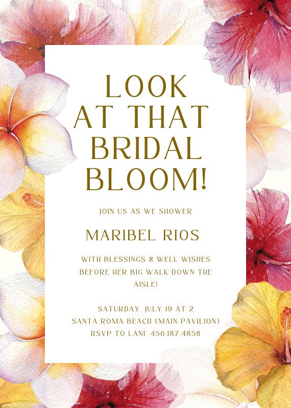 Bridal bloom - printable party invitation