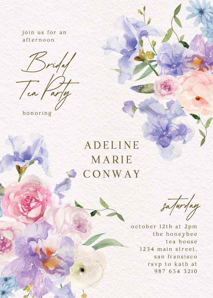 Bridal blooms - bridal shower invitation