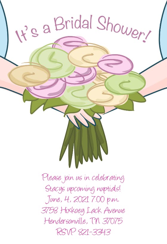 Bridal bouquet - bridal shower invitation