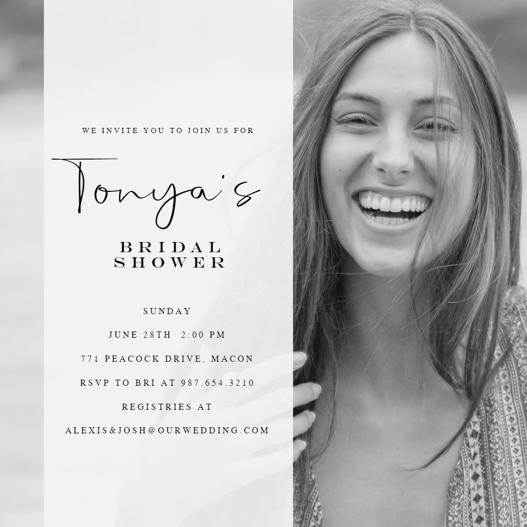 Bridal shower elegance - bridal shower invitation