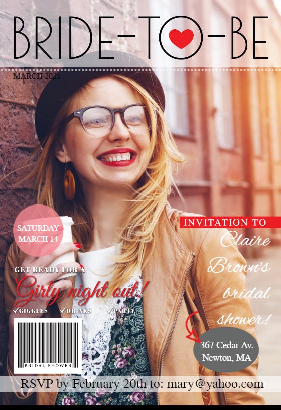 Bridal shower magazine -  invitación para bridal shower