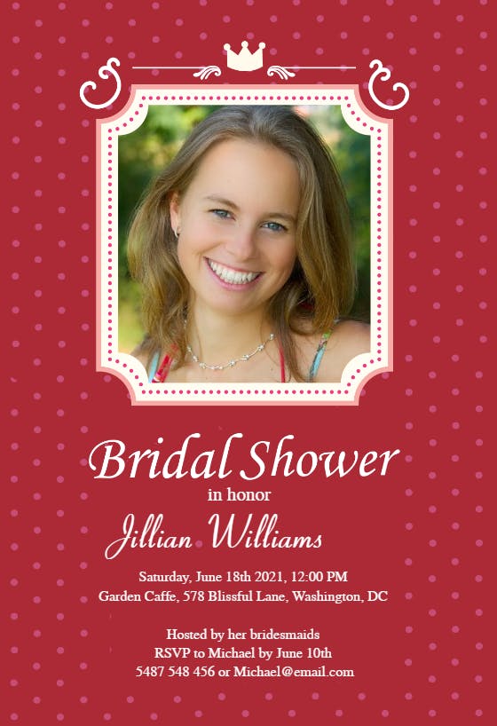 Bridal shower queen - bridal shower invitation