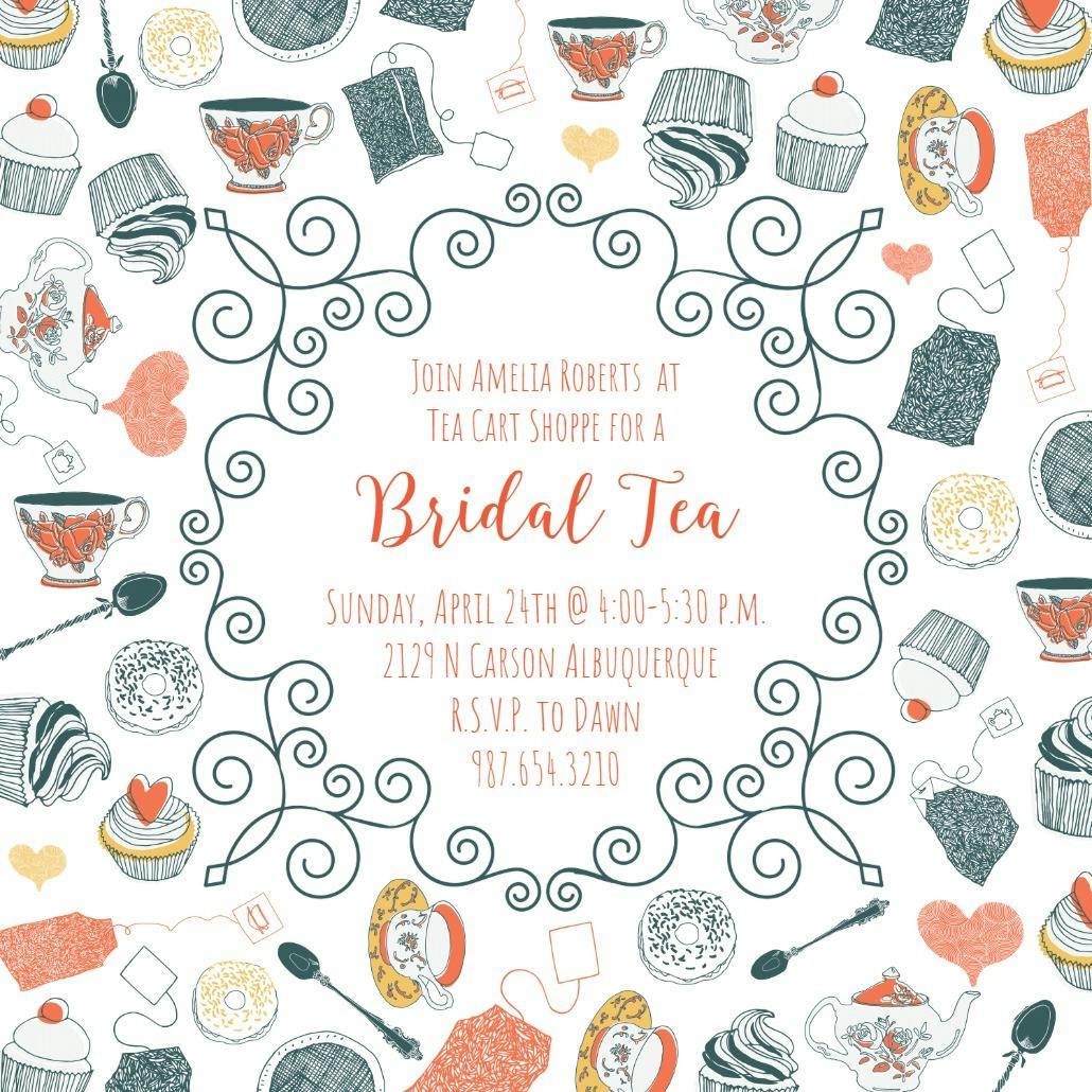 Bridal tea - invitación para brunch