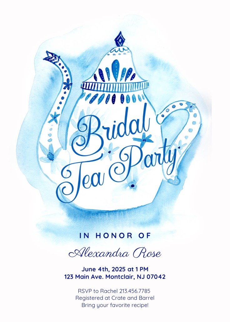 Bridal Tea Party Bridal Shower Invitation Template (Free) Greetings