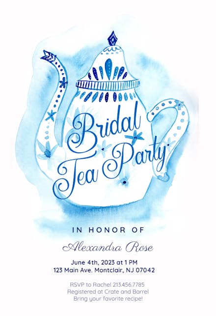 Bridal Tea Party - Bridal Shower Invitation
