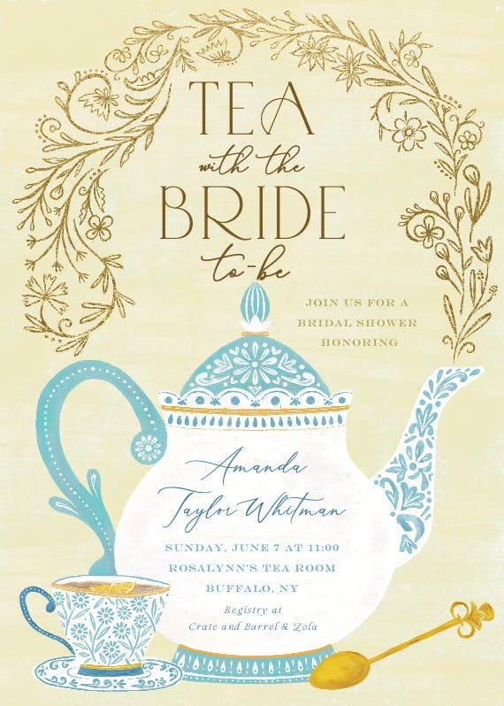 Bride's tea - invitación para fiesta